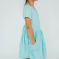 Aqua Short Sleeve Pocket Twirl Dress