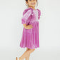Carnation Pink Velvet Ruffle Twirl Dress
