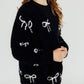 Black Bow Cozy Cardigan