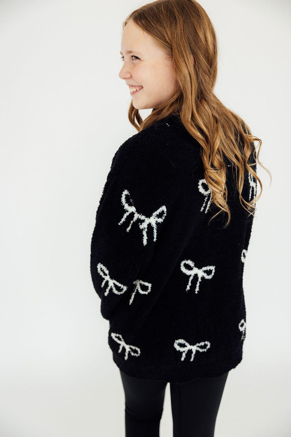 Black Bow Cozy Cardigan