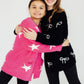 Bright Pink Star Cozy Cardigan