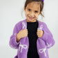 Lilac/Coconut Bow Cozy Cardigan