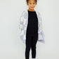 Lavender Checker Bow Cozy Cardigan