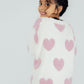 Light Pink Heart Cozy Cardigan