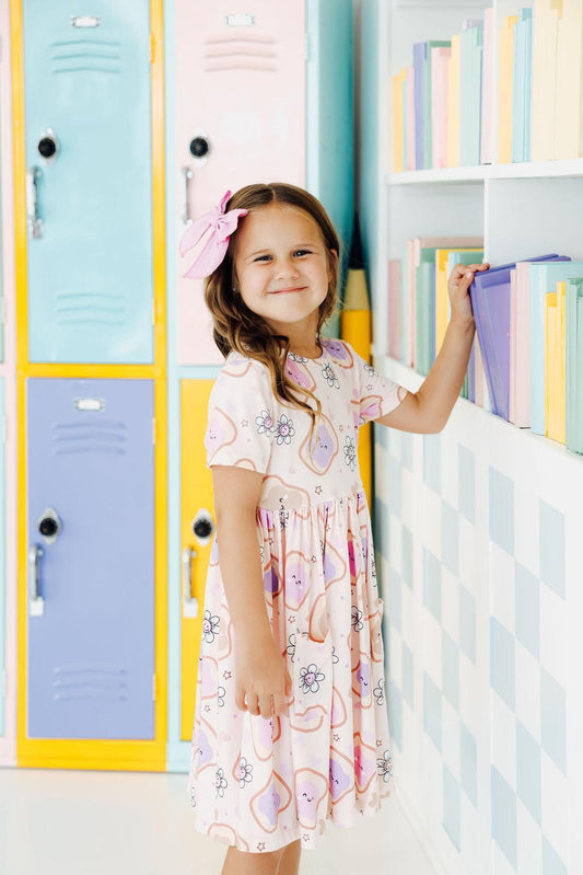 Peanut Butter Jelly Time Short Sleeve Pocket Twirl Dress