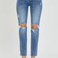 Risen Elise High Rise Knee Distressed Skinny Jeans