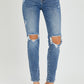 Risen Elise High Rise Knee Distressed Skinny Jeans