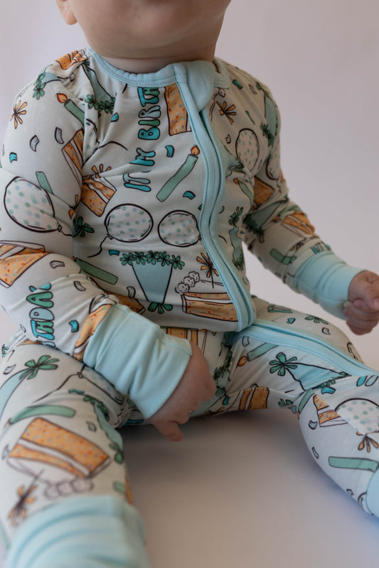 Blue Birthday Zippy Pajamas