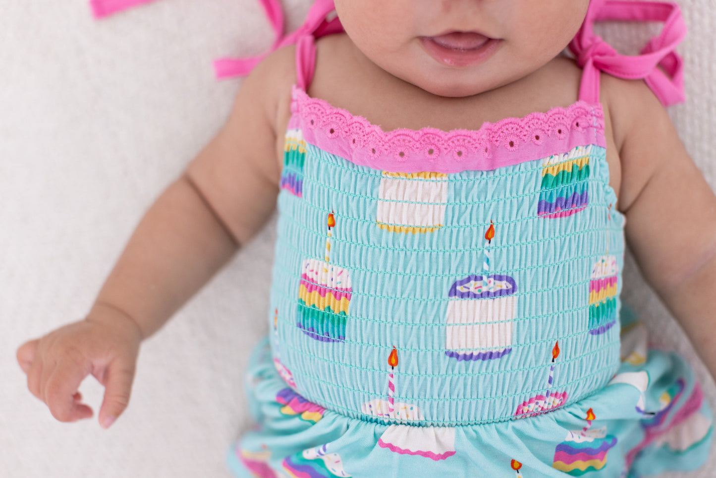 Harlow Smocked Birdie Twirl Romper