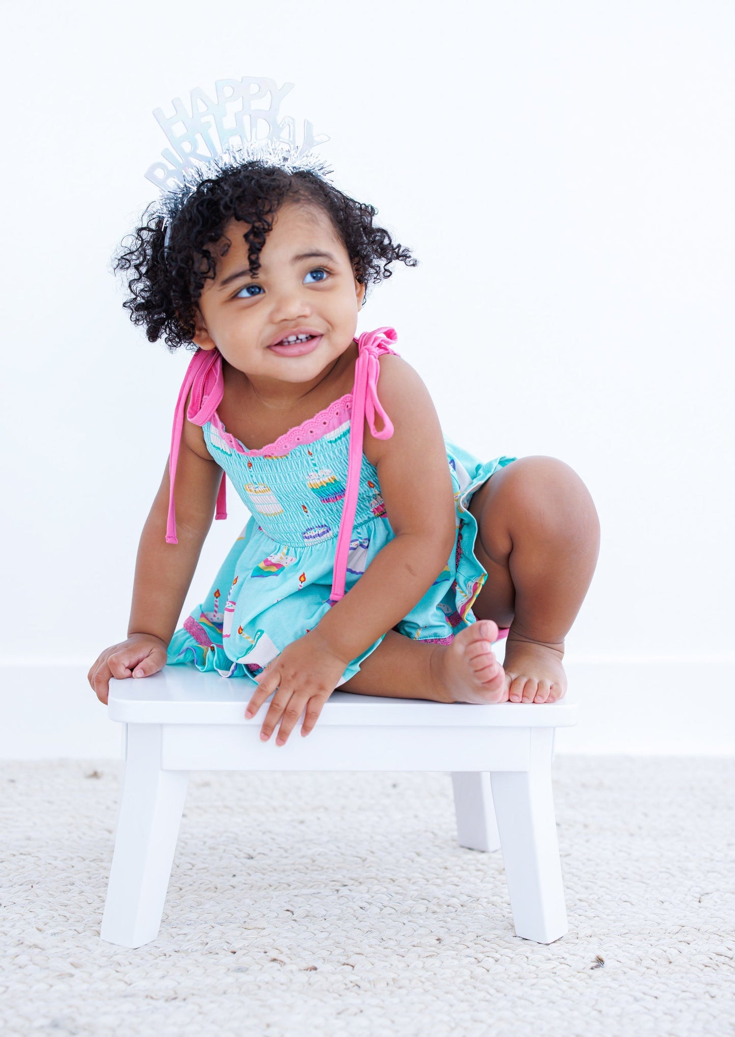 Harlow Smocked Birdie Twirl Romper