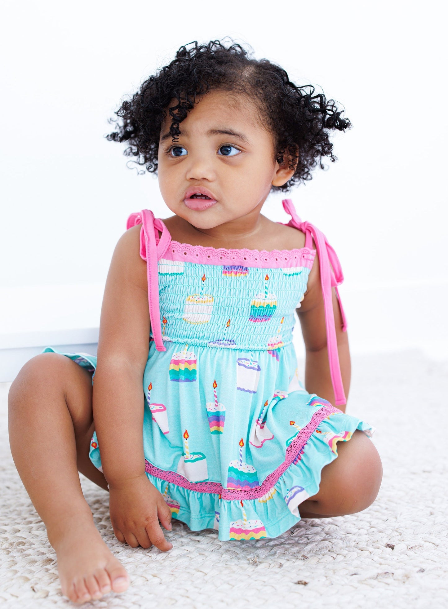 Harlow Smocked Birdie Twirl Romper