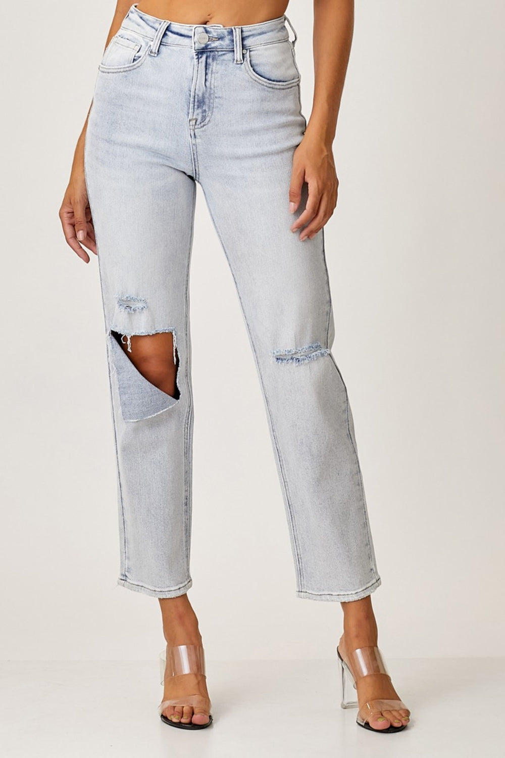 RISEN Kirra High Rise Distressed Relaxed Jeans