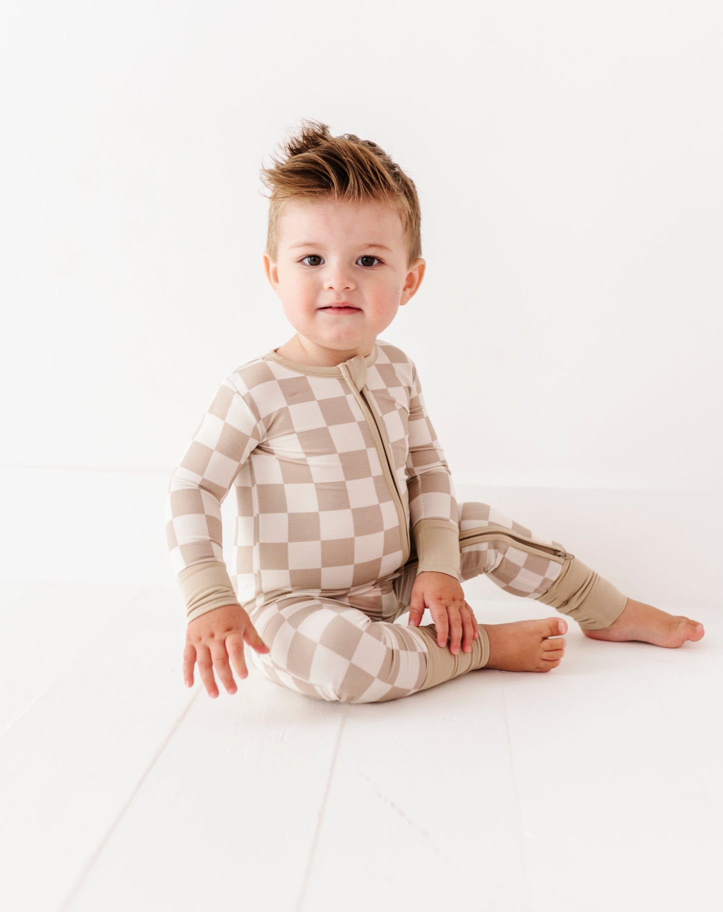 Oat Check Convertible Zip Pajama