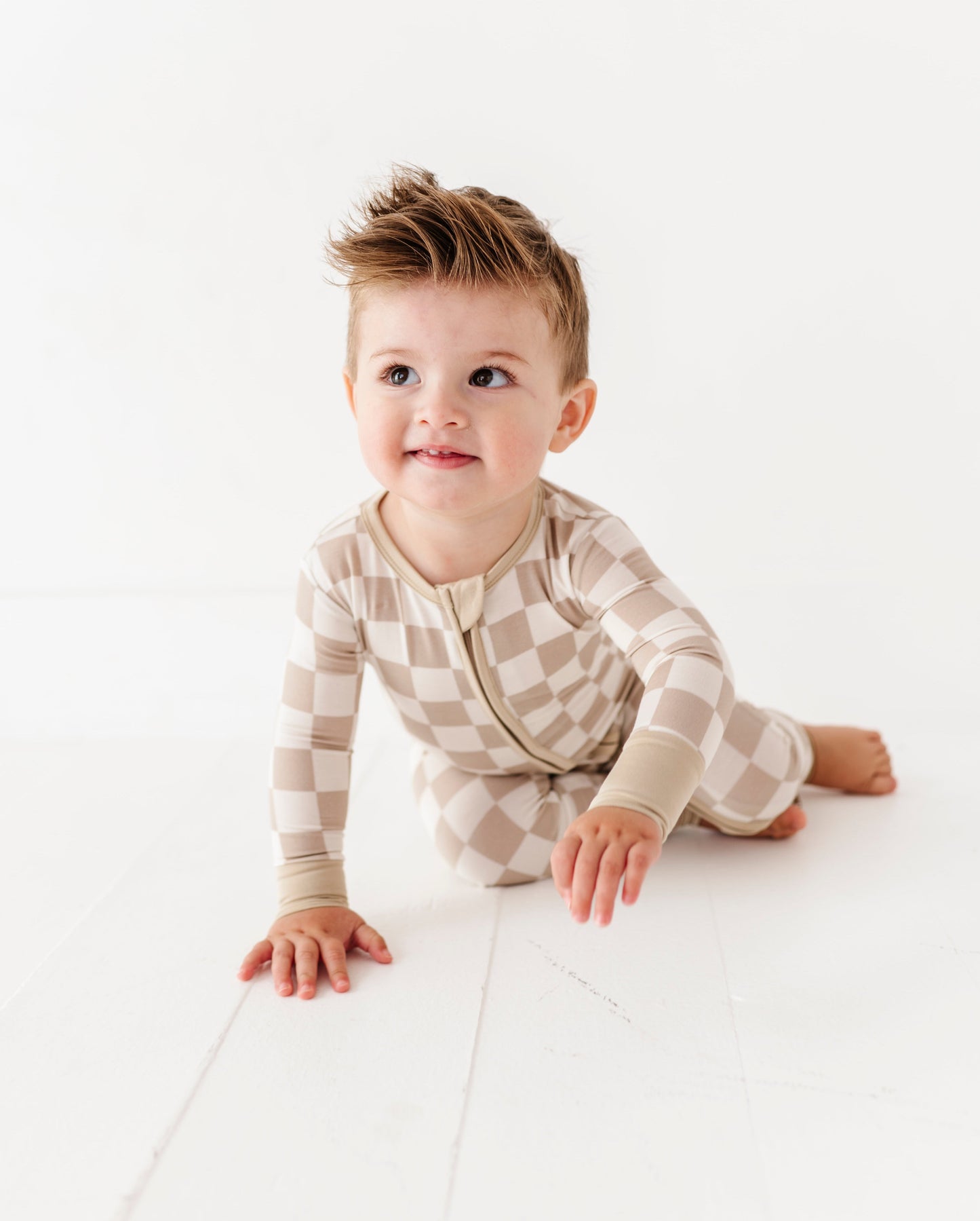 Oat Check Convertible Zip Pajama