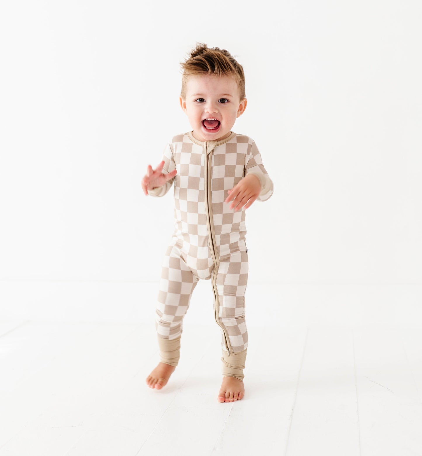 Oat Check Convertible Zip Pajama