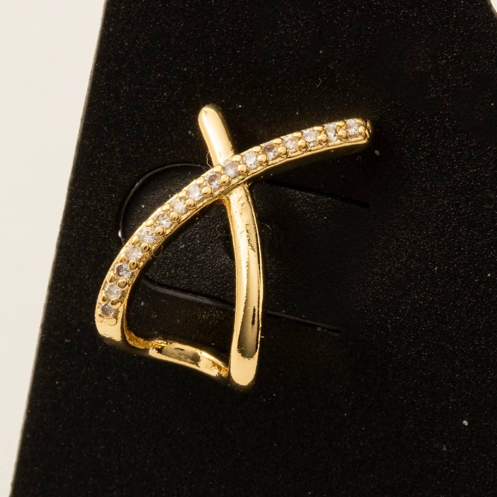 Twilight Twist Pave Knot Hoop Earrings