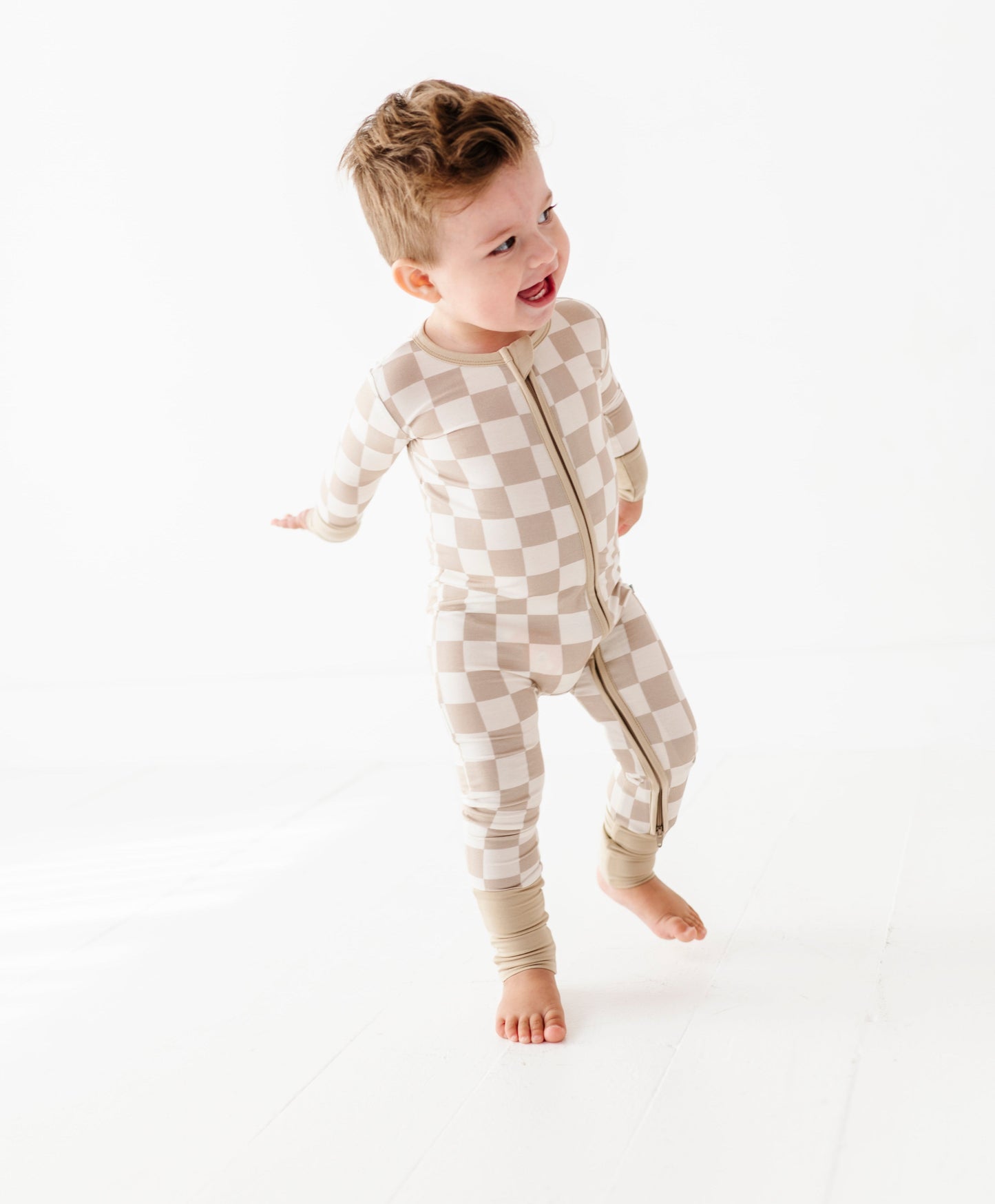 Oat Check Convertible Zip Pajama