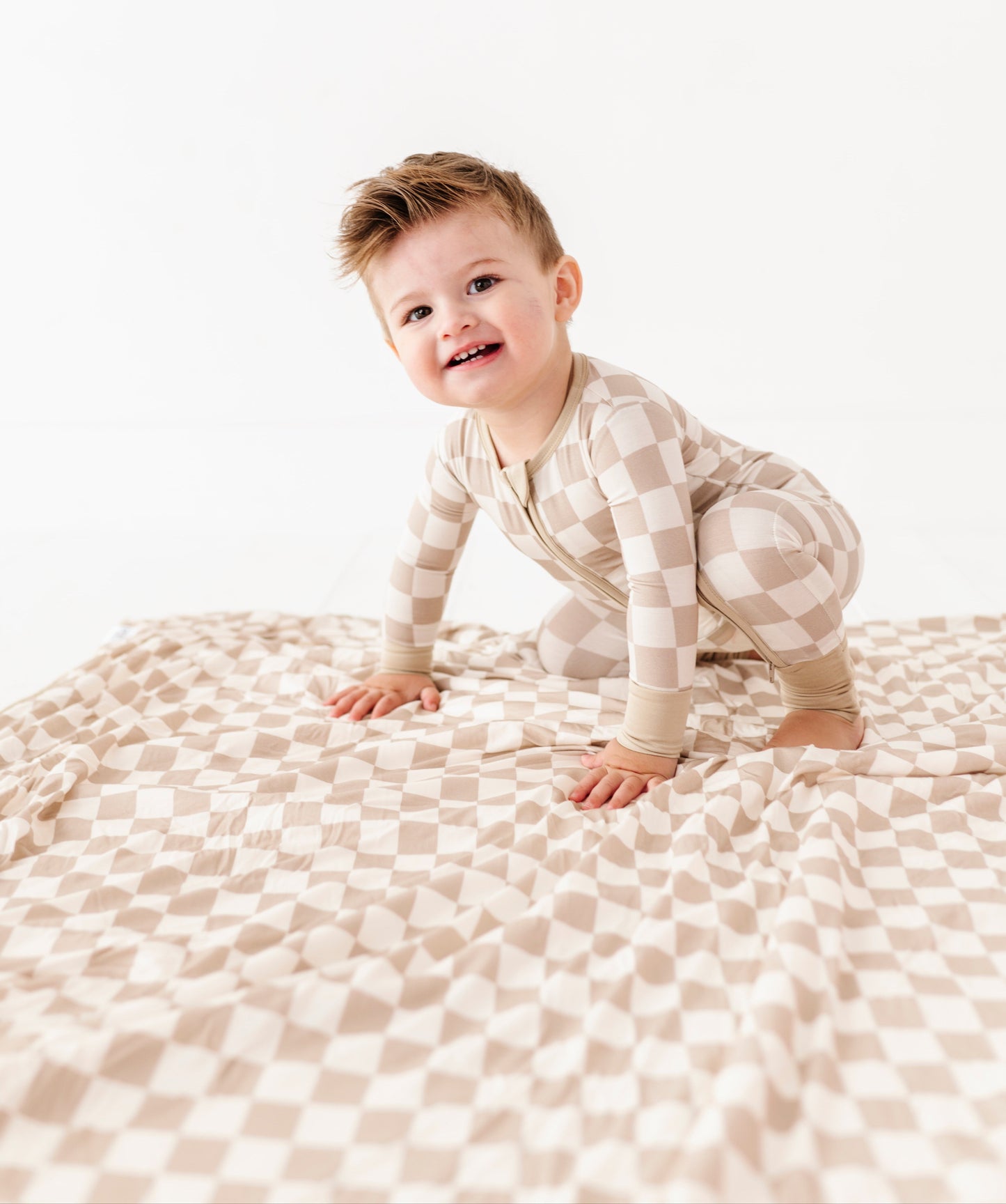 Oat Check Convertible Zip Pajama