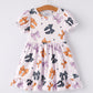 Halloween Bow Print Cute Girls Dress