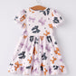 Halloween Bow Print Cute Girls Dress