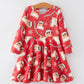 TS Christmas Print Red Girls Milk Silk Dress