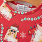 TS Christmas Print Red Girls Milk Silk Dress