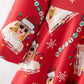 TS Christmas Print Red Girls Milk Silk Dress