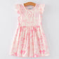 Bow Print Flutter Sleeve Girls Dress