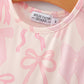 Bow Print Flutter Sleeve Girls Dress