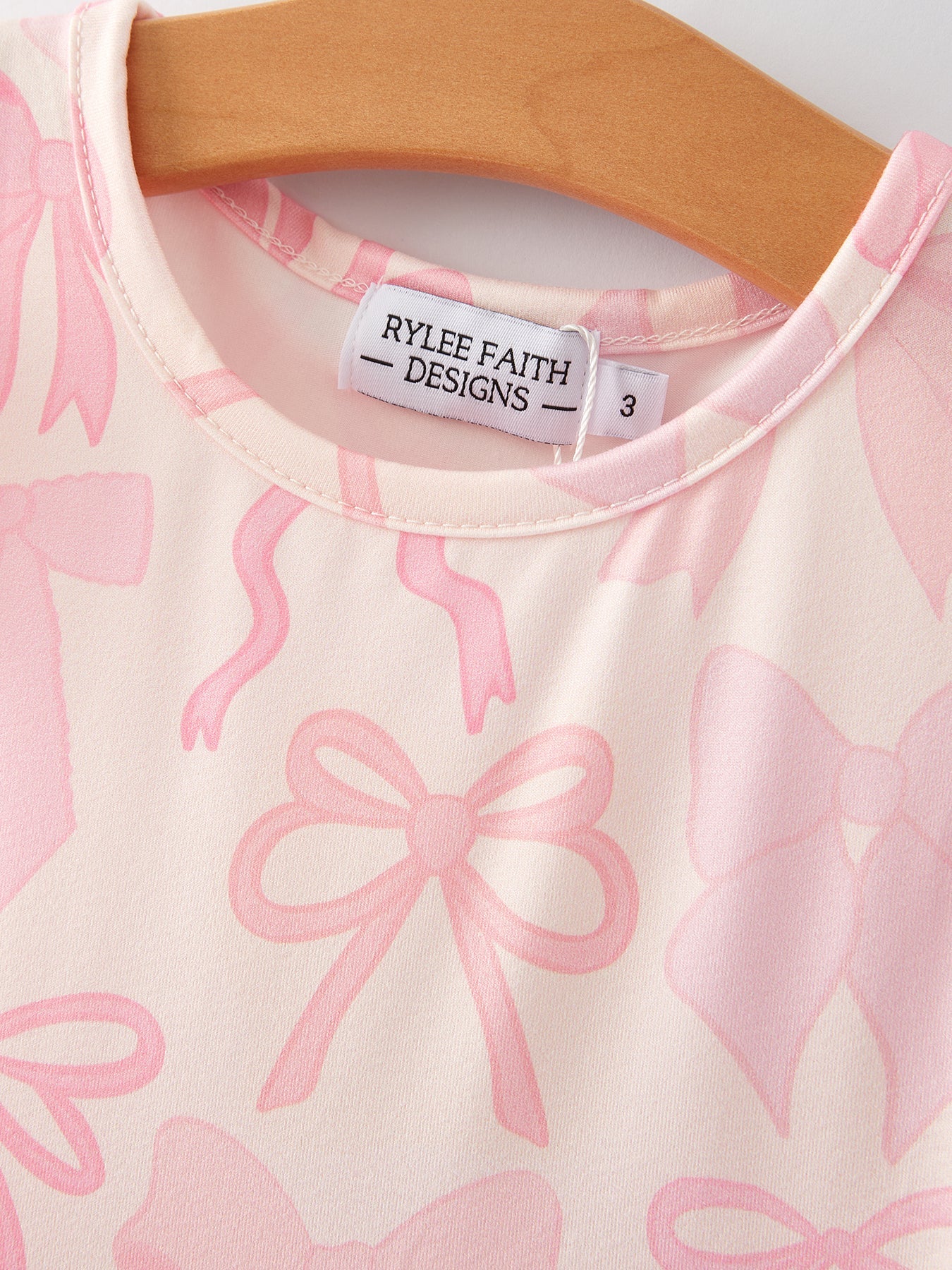 Bow Print Flutter Sleeve Girls Dress