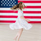 Vintage Flags Smocked Ruffle Dress
