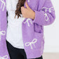 Lilac/Coconut Bow Cozy Cardigan