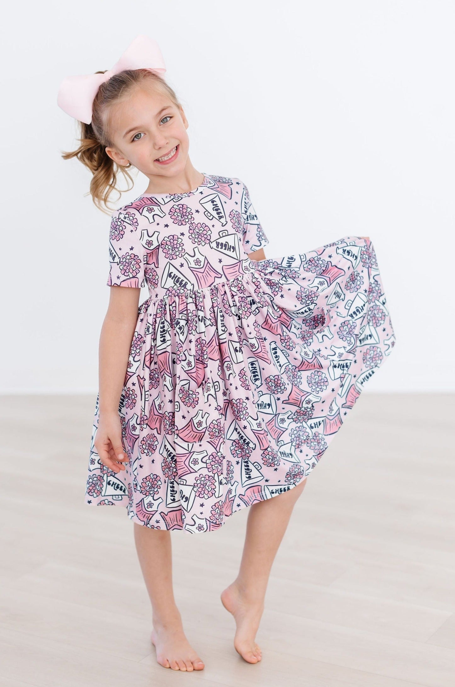 Cheer Short Sleeve Pocket Twirl Dress
