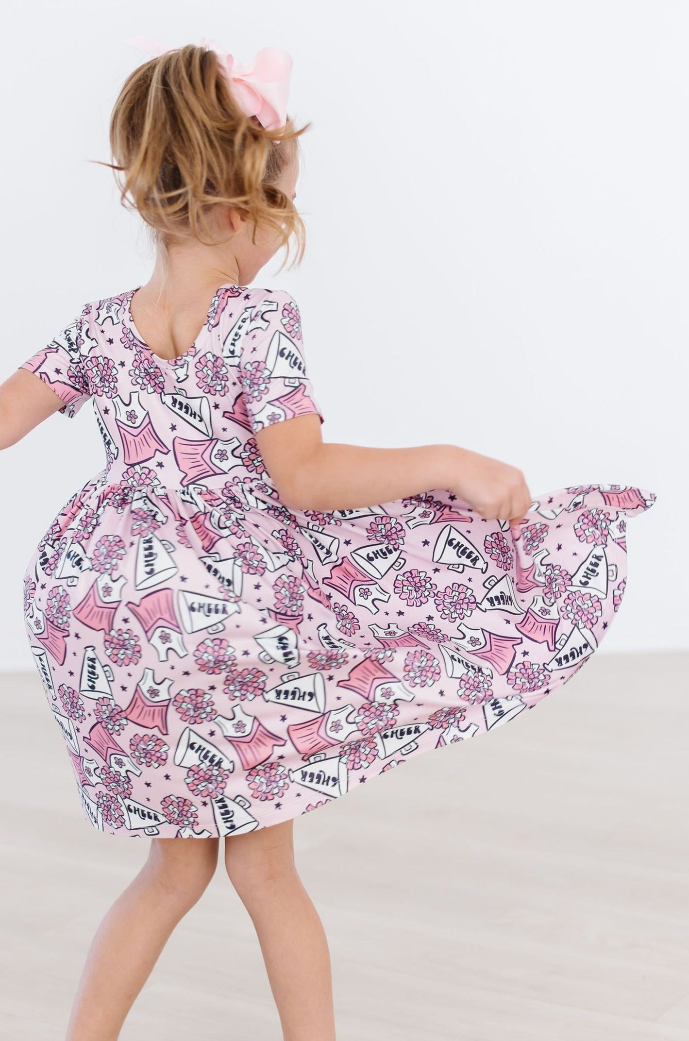 Cheer Short Sleeve Pocket Twirl Dress