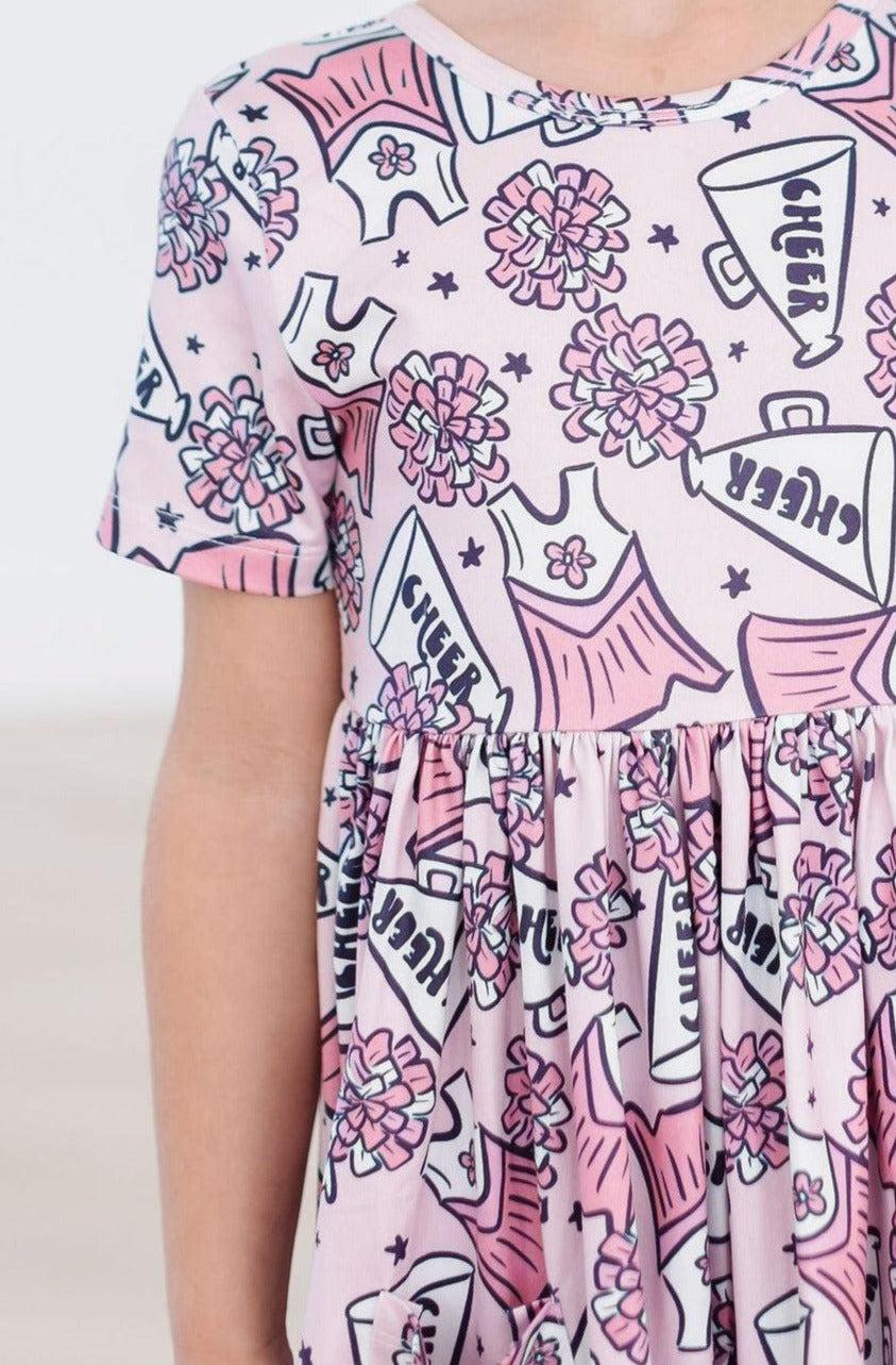 Cheer Short Sleeve Pocket Twirl Dress
