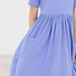 Periwinkle Short Sleeve Pocket Twirl Dress