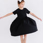Black Short Sleeve Pocket Twirl Dress