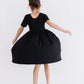 Black Short Sleeve Pocket Twirl Dress