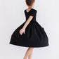 Black Short Sleeve Pocket Twirl Dress
