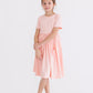 Peach Short Sleeve Pocket Twirl Dress