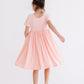 Peach Short Sleeve Pocket Twirl Dress