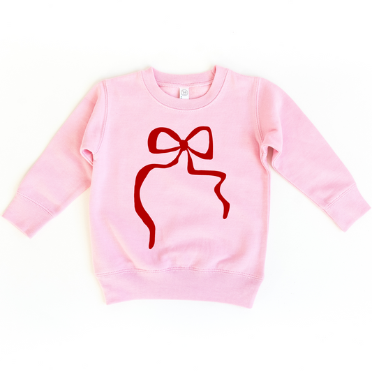 Red Coquette Bow Graphic Sweatshirt- 3 Colors