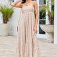 Adele Natural Palm Print Maxi Dress