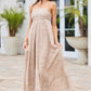 Adele Natural Palm Print Maxi Dress