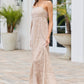 Adele Natural Palm Print Maxi Dress