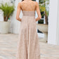 Adele Natural Palm Print Maxi Dress
