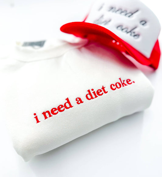 Diet Coke Obsession Embroidered Crewneck Sweatshirt