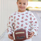Football Print Cotton Crewneck Sweatshirt