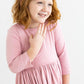 Vintage Pink 3/4 Sleeve Pocket Twirl Dress
