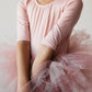 Vintage Pink 3/4 Sleeve Tutu Leotard